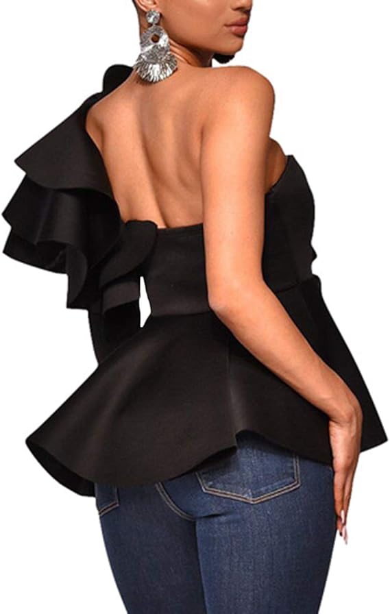 HOLLYWOOD PEPLUM TOP (Black)