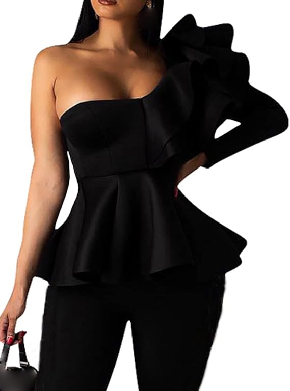 HOLLYWOOD PEPLUM TOP (Black)