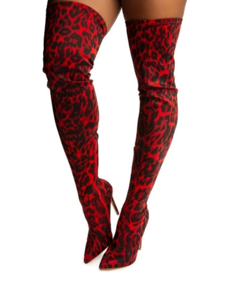 RED LEOPARD PRINT BOOTS