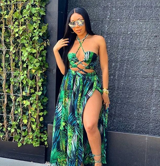 GREEN RESORT SUMMER DRESS