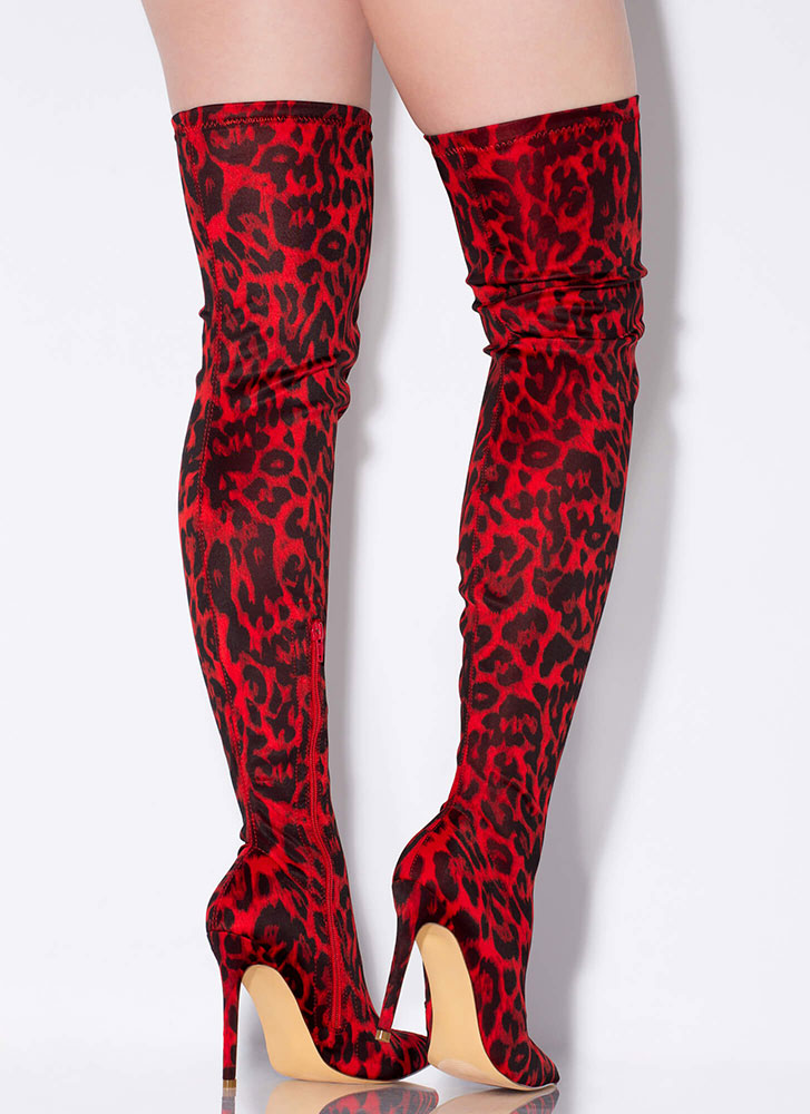 RED LEOPARD PRINT BOOTS